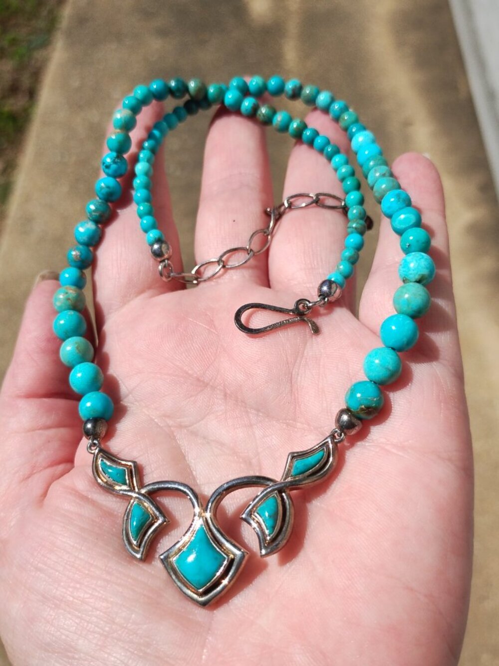 Jay King DTR Turquoise gallery collection necklace 925 Sterling Silver